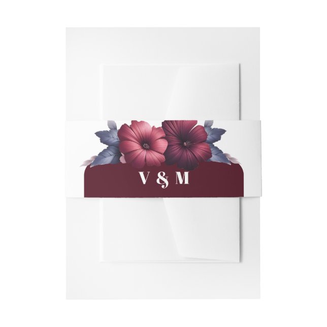 Bandeau De Faire-part Magnifique Bourgogne et rose pâle (Devant example)