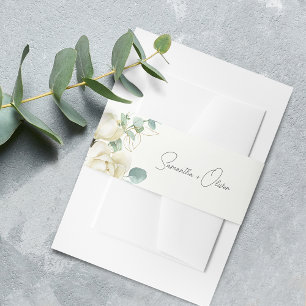 Bandeau De Faire-part Magnolia Eucalyptus Script Élégant