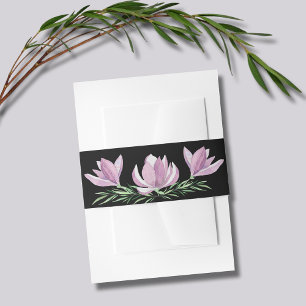 Bandeau De Faire-part Magnolia Floral Aquarelle