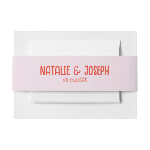 Bandeau De Faire-part Main colorée rétro Écrit brillant Mariage unique