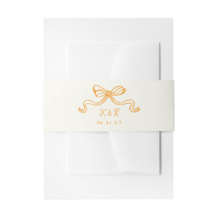 Bandeau De Faire-part Main lunaire Tirée Bows Mariage Bande de ventre