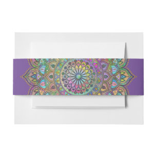 Bandeau De Faire-part Mandala indien de style 1 avec des couleurs élégan