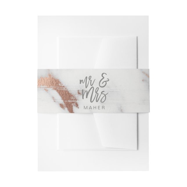 BANDEAU DE FAIRE-PART MARBRE ET MÉTALLIQUE (Devant example)