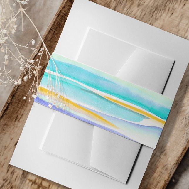 Bandeau De Faire-part Marée tropicale lignes mariage artistique abstrait (Créateur téléchargé)