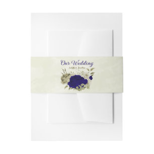 Bandeau De Faire-part Mariage à fleurs bleu Royal