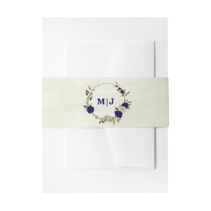 Bandeau De Faire-part Mariage à fleurs bleu Royal