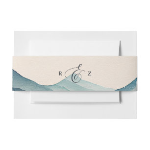 Bandeau De Faire-part Mariage à la montagne avec un pin à l'aquarelle