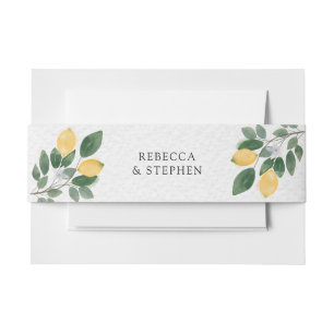 Bandeau De Faire-part Mariage à l'aquarelle botanique Lemon & verdure
