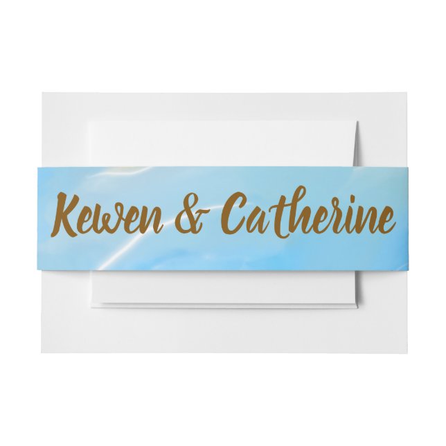 Bandeau De Faire-part Mariage à l'aquarelle sur la plage élégante (Devant Example)