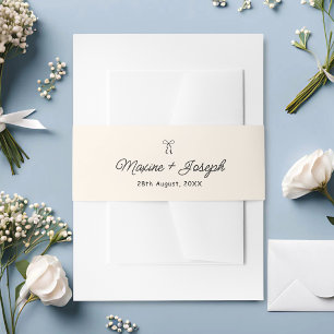 Bandeau De Faire-part Mariage à l'esquisse de ruban à nœud dessiné à la