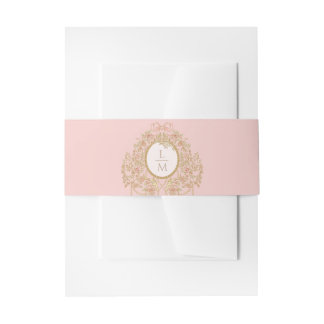 Bandeau De Faire-part Mariage à monogramme de rose rococo français