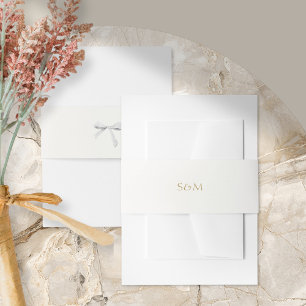 Bandeau De Faire-part Mariage à ruban blanc tendance