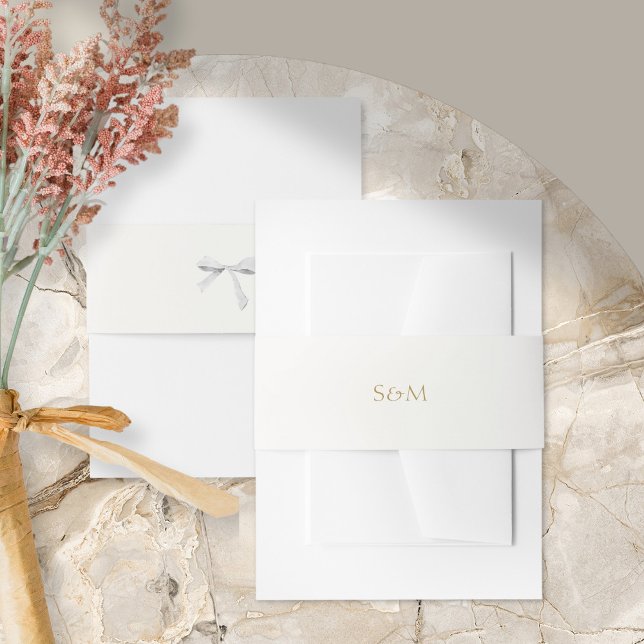 Bandeau De Faire-part Mariage à ruban blanc tendance (Créateur téléchargé)