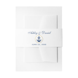 Bandeau De Faire-part Mariage Ancre bleu marine