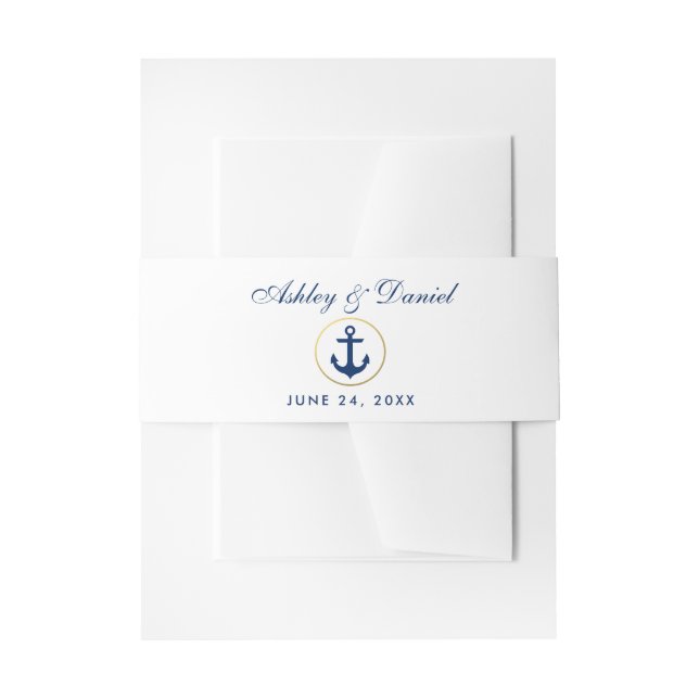 Bandeau De Faire-part Mariage Ancre bleu marine (Devant example)