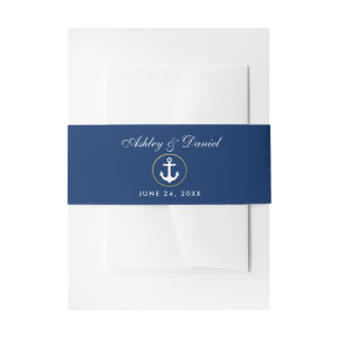 Bandeau De Faire-part Mariage Ancre bleu marine