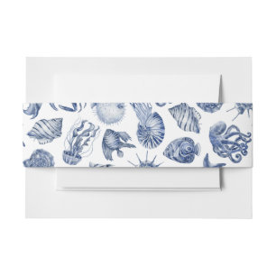 Bandeau De Faire-part Mariage Aquarelle Bleu Moderne Côte Plage