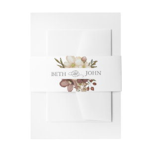 Bandeau De Faire-part Mariage aquarelle bohème neutre et rose