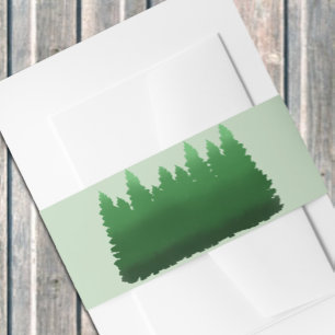 Bandeau De Faire-part Mariage aquarelle bois de pins