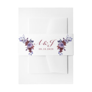 Bandeau De Faire-part Mariage aquarelle florale violet et blanc