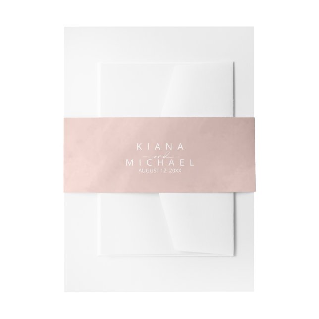 Bandeau De Faire-part Mariage Aquarelle moderne Rose Gold ID816 (Devant example)
