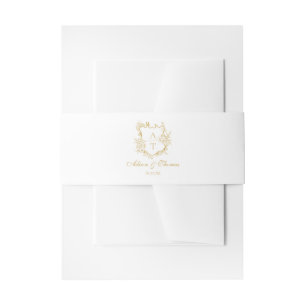 Bandeau De Faire-part Mariage Armoiries Monogramme Classique Or