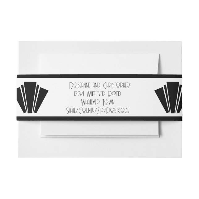 Bandeau De Faire-part Mariage Art Déco Noir Et Blanc (Devant Example)
