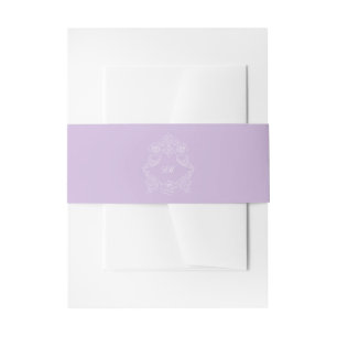 Bandeau De Faire-part Mariage au monogramme de crête lavande victorienne