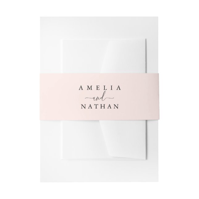 Bandeau De Faire-part Mariage au script Peach Blush (Devant example)