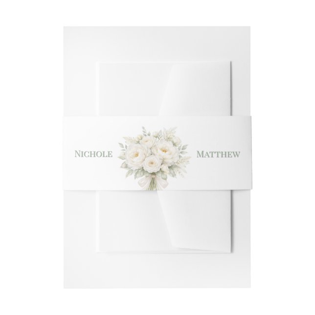 Bandeau De Faire-part Mariage aux Fleurs Blanches (Devant example)