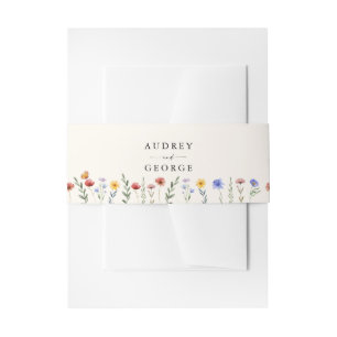 Bandeau De Faire-part Mariage aux fleurs sauvages vibrantes
