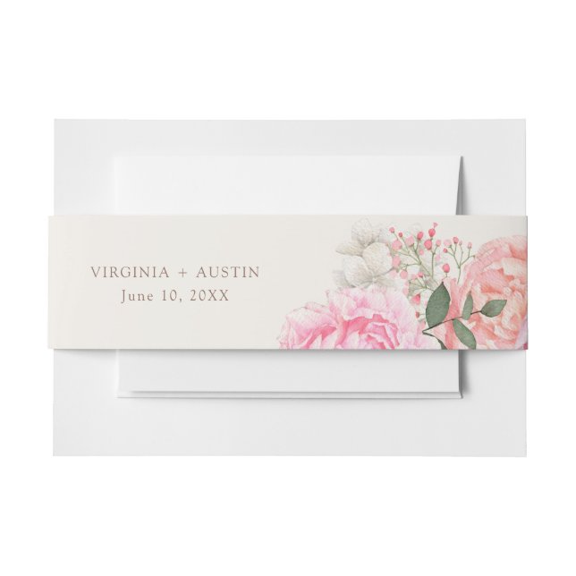 Bandeau De Faire-part Mariage aux Pivoines (Devant Example)