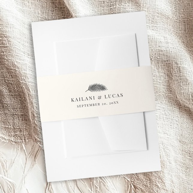 Bandeau De Faire-part Mariage Bahia minimal feuille de palme (Créateur téléchargé)