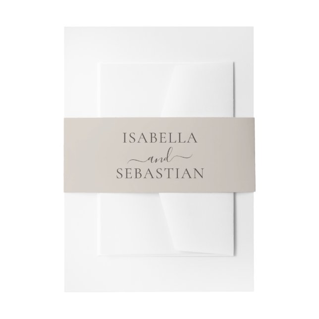 Bandeau De Faire-part Mariage beige doux (Devant example)
