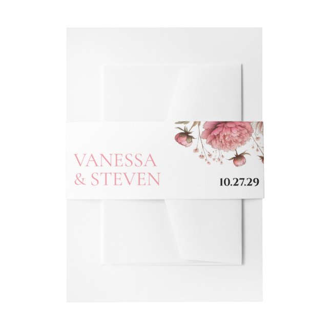 Bandeau De Faire-part Mariage Big Pink Blooms (Devant example)