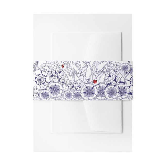 Bandeau De Faire-part Mariage Blanc Bleu (Devant example)