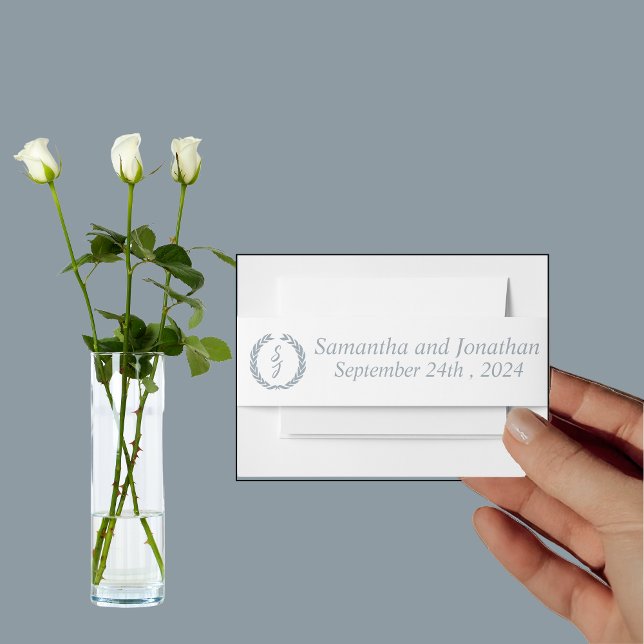 Bandeau De Faire-part Mariage blanc de couronne bleu foncé (Créateur téléchargé)