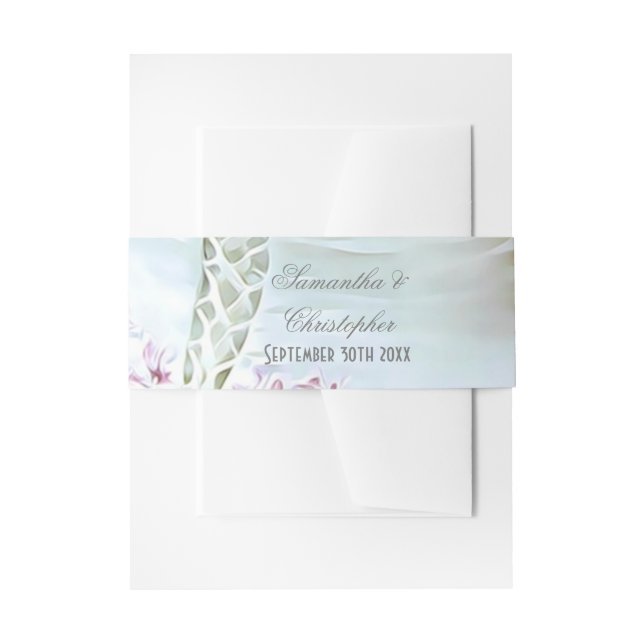 Bandeau De Faire-part Mariage blanc et rose (Devant example)