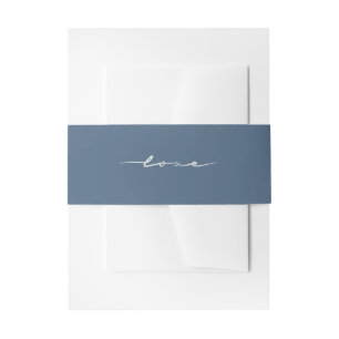 Bandeau De Faire-part Mariage Bleu "Amour" Lettre Main