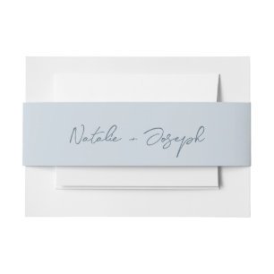 Bandeau De Faire-part Mariage bleu bohème calligraphié à la main