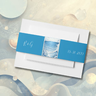 Bandeau De Faire-part mariage bleu côtier