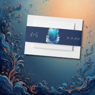 Bandeau De Faire-part mariage bleu côtier