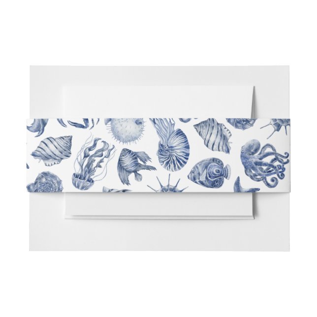 Bandeau De Faire-part Mariage Bleu de Côte (Devant Example)