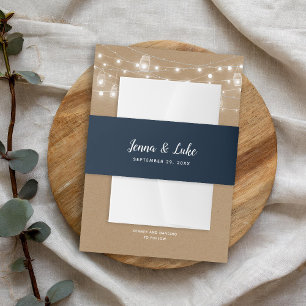 Bandeau De Faire-part Mariage bleu de la marine russe