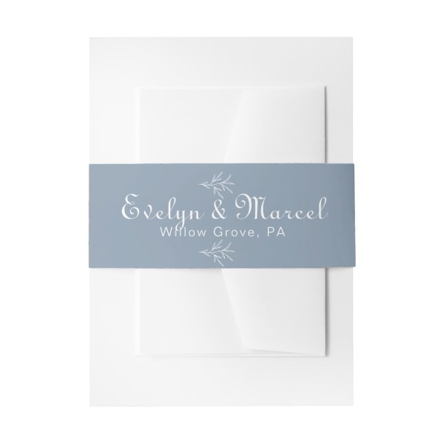 Bandeau De Faire-part Mariage bleu Dusty minimum formel (Devant example)