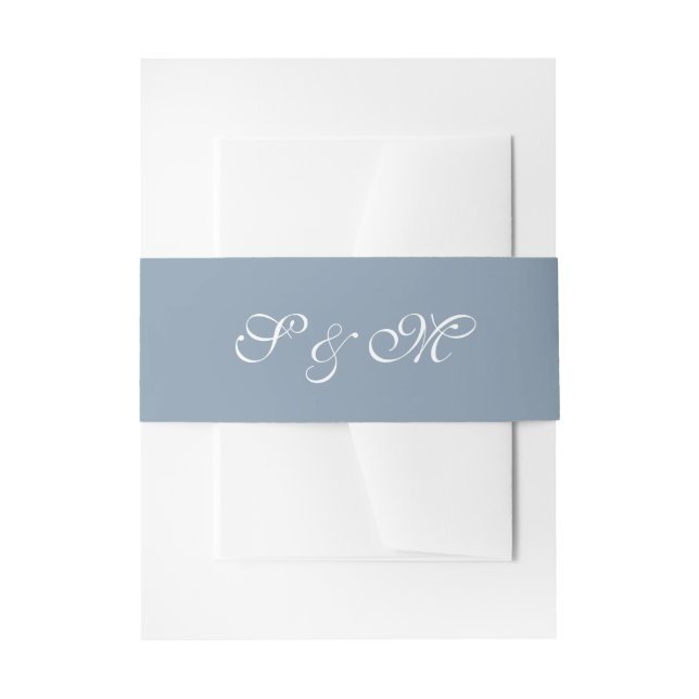 Bandeau De Faire-part Mariage bleu Dusty moderne (Devant example)