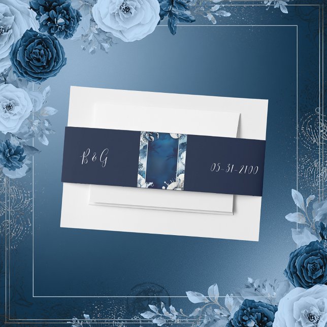 Bandeau De Faire-part mariage bleu et blanc (Créateur téléchargé)