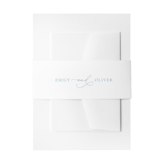 Bandeau De Faire-part Mariage bleu et blanc Dusty simple (Devant example)