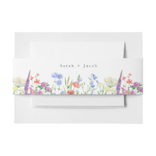 Bandeau De Faire-part Mariage bohème de jardin aux fleurs sauvages de pr