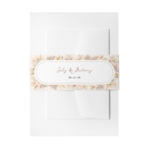 Bandeau De Faire-part Mariage Bohème Séché Pampas Arche Ovale